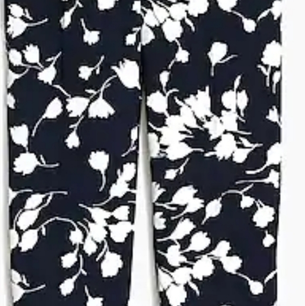 J Crew Navy Floral Jamie Pant Size 2 Like New